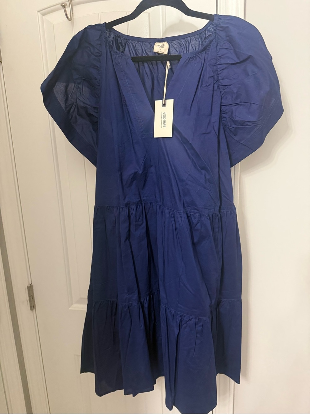 Good Hart Blue Tiered Puff Sleeve Dress